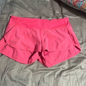 Pink LuluLemon speed up shorts